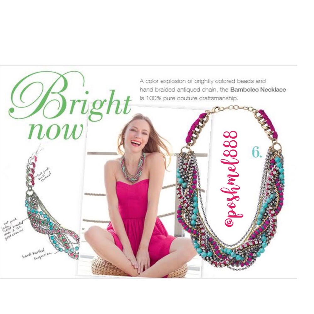 Stella & Dot | Vivid Bamboleo Rhinestone+Handwoven Cupchain Statement Ne… - Picture 3 of 16